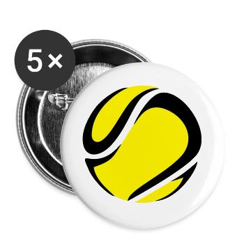 Balle de tennis - Lot de 5 grands badges (56 mm) - blanc - Devant