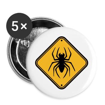 shield warning caution hazard caution zone spider - Buttons large 2.2''/56 mm (5-pack) - white - Front