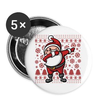 Noël laid Dab Dabbing Père Noël Noël - Lot de 5 grands badges (56 mm) - blanc - Devant
