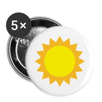 Sonne - Buttons groß 56 mm (5er Pack) - Weiß - Vorne