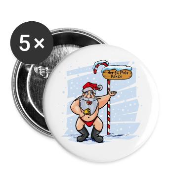 Sweet Santa Claus North Pole Christmas Xmas - Buttons large 2.2''/56 mm (5-pack) - white - Front