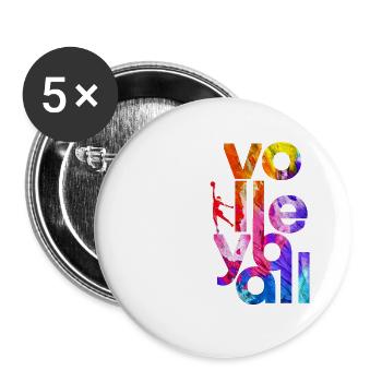 Volleyball handball sport gift - Lot de 5 grands badges (56 mm) - blanc - Devant