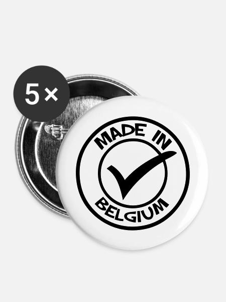 Made in BELGIUM - Buttons groß 56 mm (5er Pack) - Weiß