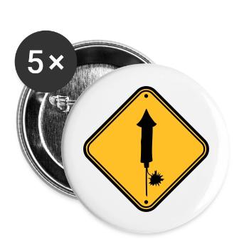 gefahr hinweis schild vorsicht achtung danger zone - Buttons groß 56 mm (5er Pack) - Weiß - Vorne
