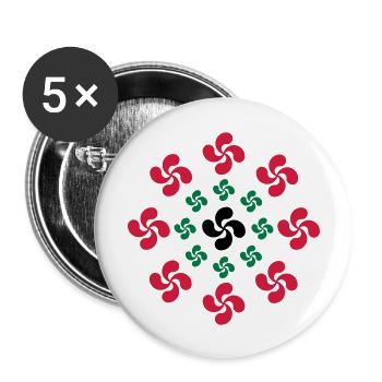 croix basque lauburu - Lot de 5 grands badges (56 mm) - blanc - Devant