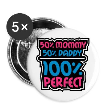 100 Procent Perfect - Lot de 5 grands badges (56 mm) - blanc - Devant