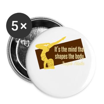 Workout Pilates Fitness Training Spruch Zitat - Buttons groß 56 mm (5er Pack) - Weiß - Vorne