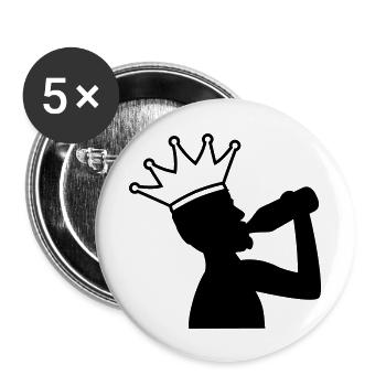 Beer King - Lot de 5 grands badges (56 mm) - blanc - Devant