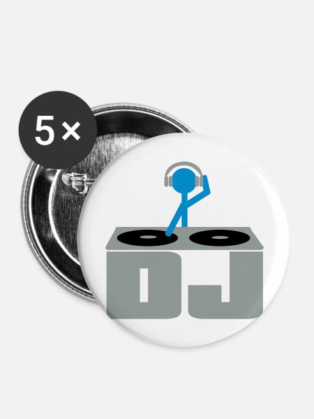 DJ - Buttons large 2.2''/56 mm (5-pack) - white