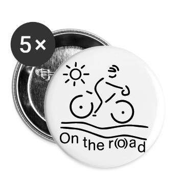 On the ro(a)d - Buttons groß 56 mm (5er Pack) - Weiß - Vorne
