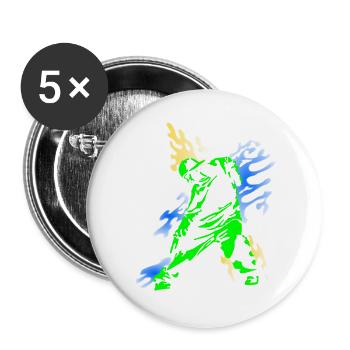 Hip Hop - Buttons groß 56 mm (5er Pack) - Weiß - Vorne