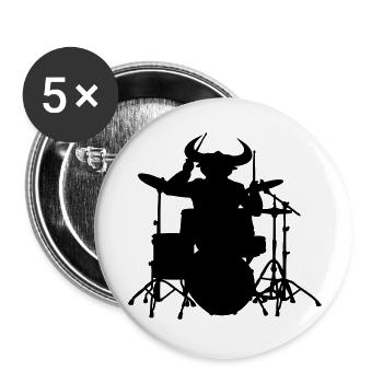 batteur - Lot de 5 grands badges (56 mm) - blanc - Devant