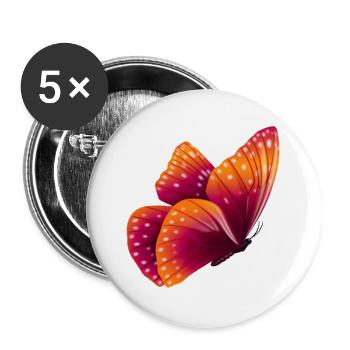 Chemise Cadeau Papillon Animal Exotique Orange - Lot de 5 grands badges (56 mm) - blanc - Devant