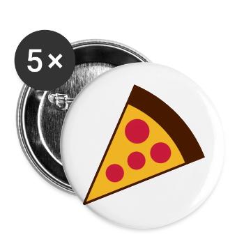 1 piece tasty salami pizza hunger fa - Buttons large 2.2''/56 mm (5-pack) - white - Front