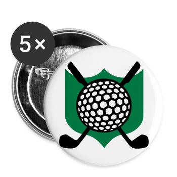 Golf - Lot de 5 grands badges (56 mm) - blanc - Devant