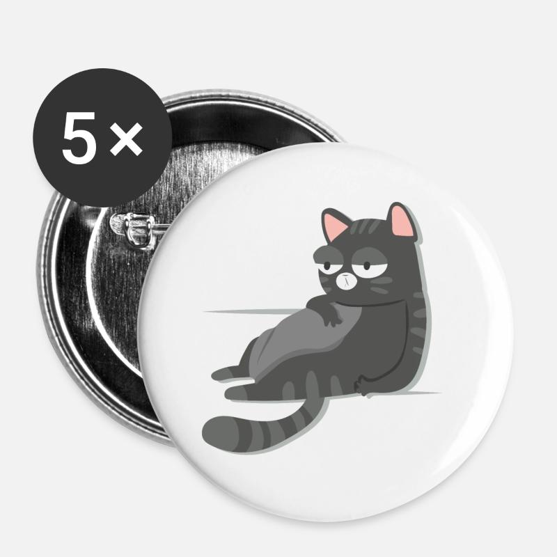 chilling cat - Buttons large 2.2''/56 mm (5-pack) - white