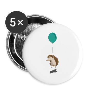 Flying hedgehog - Buttons large 2.2''/56 mm (5-pack) - white - Front
