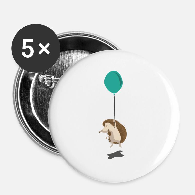 Flying hedgehog - Buttons large 2.2''/56 mm (5-pack) - white