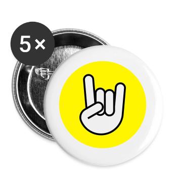 Pommes fork circle yellow - Buttons large 2.2''/56 mm (5-pack) - white - Front