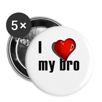 J'aime mon frère - Lot de 5 grands badges (56 mm) - blanc - Devant
