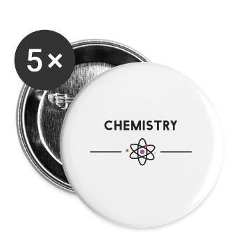Chemistry gift for chemists - Buttons large 2.2''/56 mm (5-pack) - white - Front