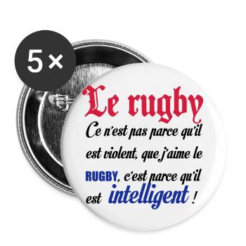 intelligent - Lot de 5 grands badges (56 mm) - blanc - Devant
