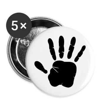 hand - Lot de 5 grands badges (56 mm) - blanc - Devant