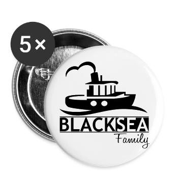 BlackSeaFamily - Buttons groß 56 mm (5er Pack) - Weiß - Vorne