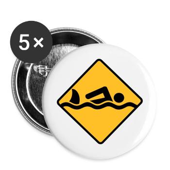 schwimmen - Buttons groß 56 mm (5er Pack) - Weiß - Vorne