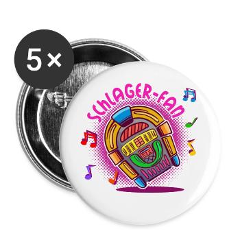 Schlager Fan Schlager Music Music Jukebox Statement - Buttons large 2.2''/56 mm (5-pack) - white - Front