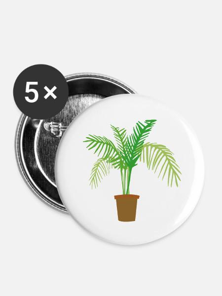 palm tree - Buttons groß 56 mm (5er Pack) - Weiß