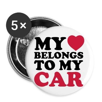 MHBTM car - Buttons groß 56 mm (5er Pack) - Weiß - Vorne
