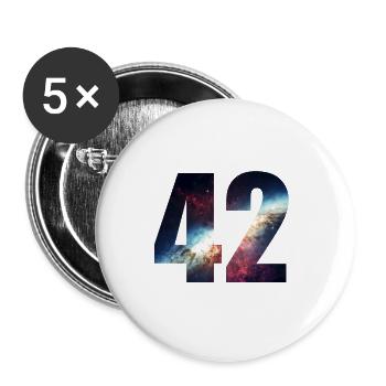 the Answer 42 - Lot de 5 grands badges (56 mm) - blanc - Devant