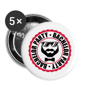 circle ring stamp team bachelor party bache - Buttons large 2.2''/56 mm (5-pack) - white - Front