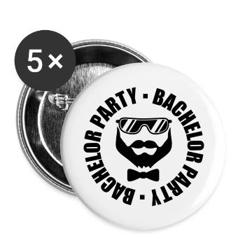 bachelor party stamp circle ring team bache - Buttons large 2.2''/56 mm (5-pack) - white - Front