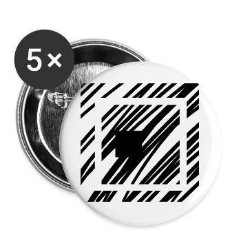 AbstrakterWürfel - Buttons large 2.2''/56 mm (5-pack) - white - Front