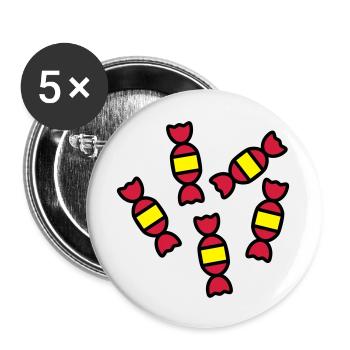 bonbons_2_f3 - Lot de 5 grands badges (56 mm) - blanc - Devant