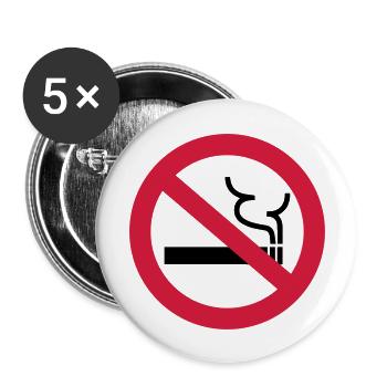 Nichtraucher - Buttons groß 56 mm (5er Pack) - Weiß - Vorne