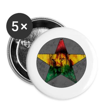 Lion Portrait with African Flag - Buttons large 2.2''/56 mm (5-pack) - white - Front