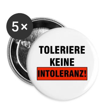 Racisme Réfugiés Fascisme Antifa Cadeau - Lot de 5 grands badges (56 mm) - blanc - Devant