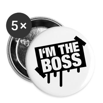 im_the_boss_f1 - Lot de 5 grands badges (56 mm) - blanc - Devant