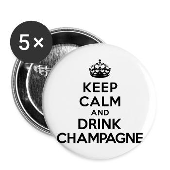 Keep calm and drink - Buttons large 2.2''/56 mm (5-pack) - white - Front