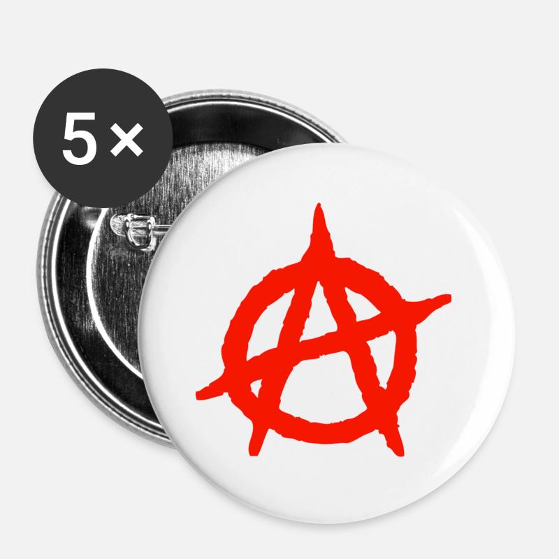 anarchy - Buttons large 2.2''/56 mm (5-pack) - white