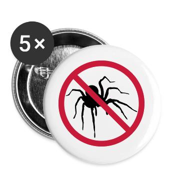 keine spinne verboten schild vogelspinne design cl - Buttons groß 56 mm (5er Pack) - Weiß - Vorne