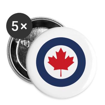 Kanadische Luftfahrt-Kokarde Standardausführung - Buttons groß 56 mm (5er Pack) - Weiß - Vorne