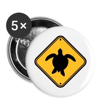 Attention zone d'avertissement Attention Attention aux déchets - Lot de 5 grands badges (56 mm) - blanc - Devant