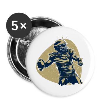 Quarterback Hero American Football Champion Retro - Buttons large 2.2''/56 mm (5-pack) - white - Front