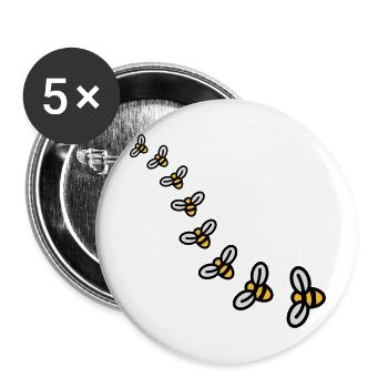 Bees Design - Lot de 5 grands badges (56 mm) - blanc - Devant