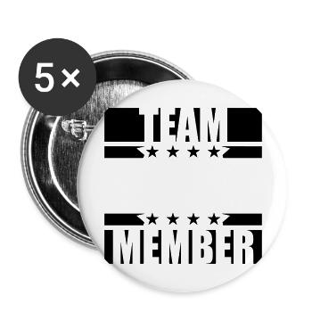 member team crew amis fête membre - Lot de 5 grands badges (56 mm) - blanc - Devant