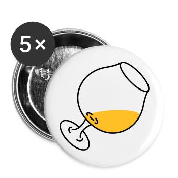 Cognacglas - Buttons groß 56 mm (5er Pack) - Weiß - Vorne